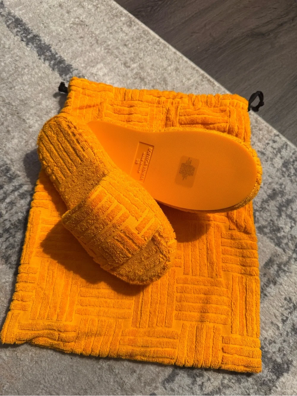 Women’s  Terry Slide Slippers in Bright Orange